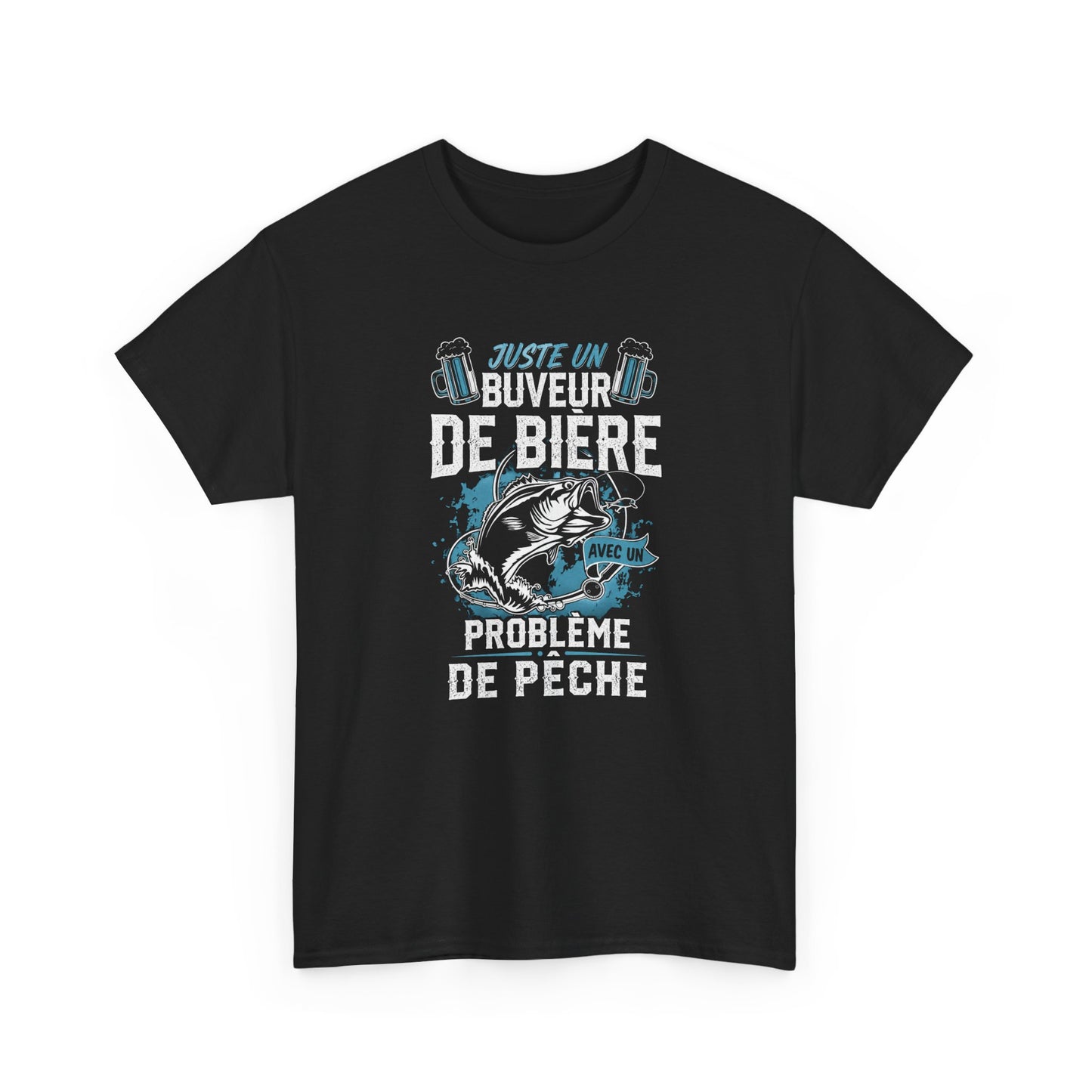 T-Shirt Pêche Homme – Cadeau Pêcheur Humour Bière – Passion Poisson Canne à Pêche – Idée Cadeau Papa Pêcheur Anniversaire