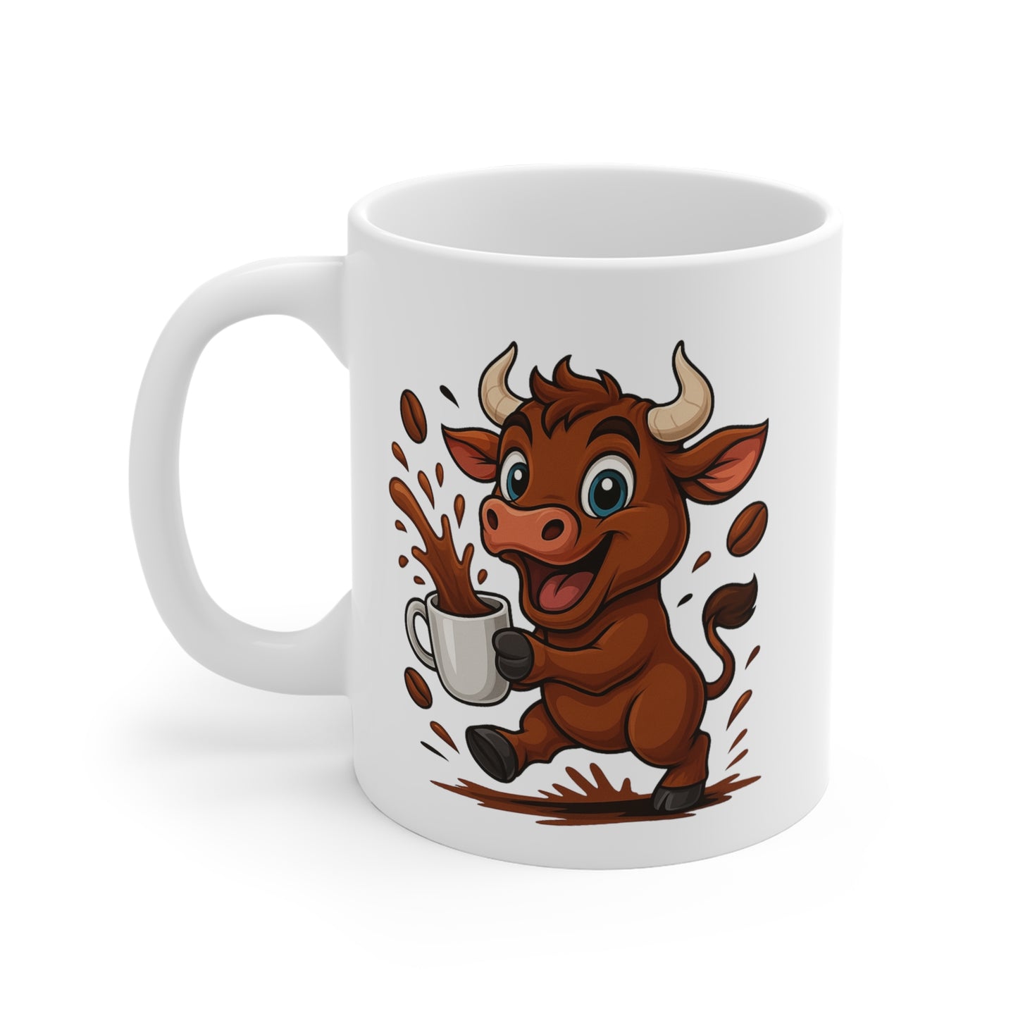 Tasse Taureau Café – Mug Animal Cartoon Rigolo Céramique 325ml – Cadeau Original pour Amateur de Café