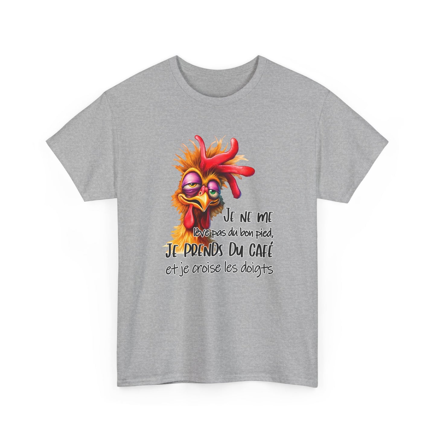 Tee Shirt Je Ne Me Lève Pas Du Bon Pied Je Prends Du Café Et Je Croise Les Doigts – T-Shirt Humour Homme Femme