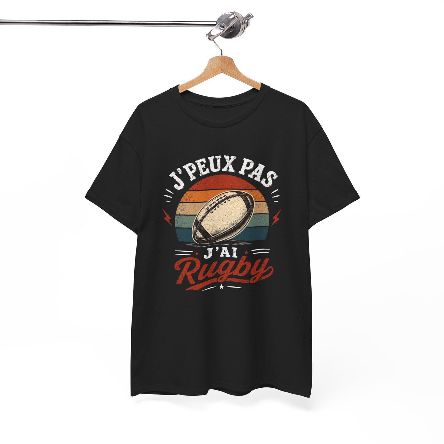 T-Shirt Rugby Homme Femme Enfant – J’Peux Pas J’Ai Rugby – Tee Shirt Ballon Rugby Vintage Cadeau Rugbyman Supporter Sport Équipe