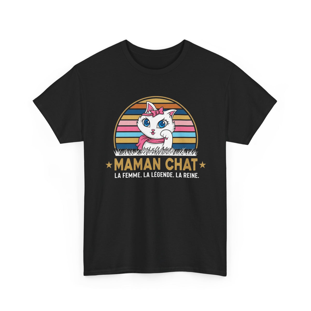 Tee Shirt Maman Chat Femme – Amoureuse des Chats et Félins – Idée Cadeau Maman Passionnée de Chats Humour