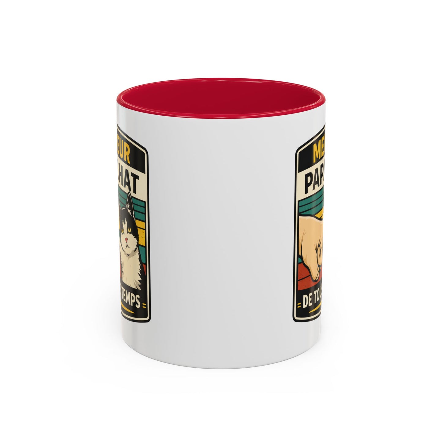 Tasse Meilleur Papa Chat de Tous les Temps – Mug Chat Noir et Blanc – Cadeau Papa Original – Céramique 325ml