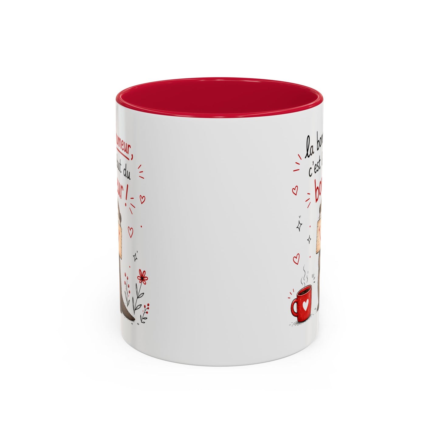 Tasse La Bonne Humeur c’est le Début du Bonheur – Mug Loutre Positive – Cadeau Motivation Homme Femme 325ml
