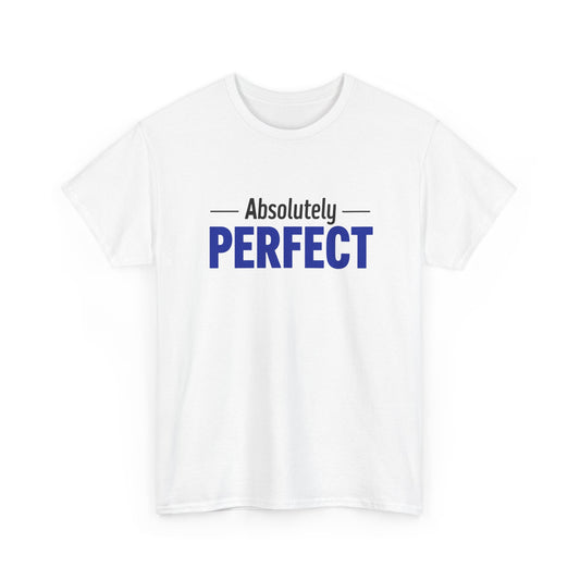 T-Shirt Homme Perfect – Tee Shirt Humoristique Minimaliste Anglais – Cadeau Confiance Noir Blanc Gris