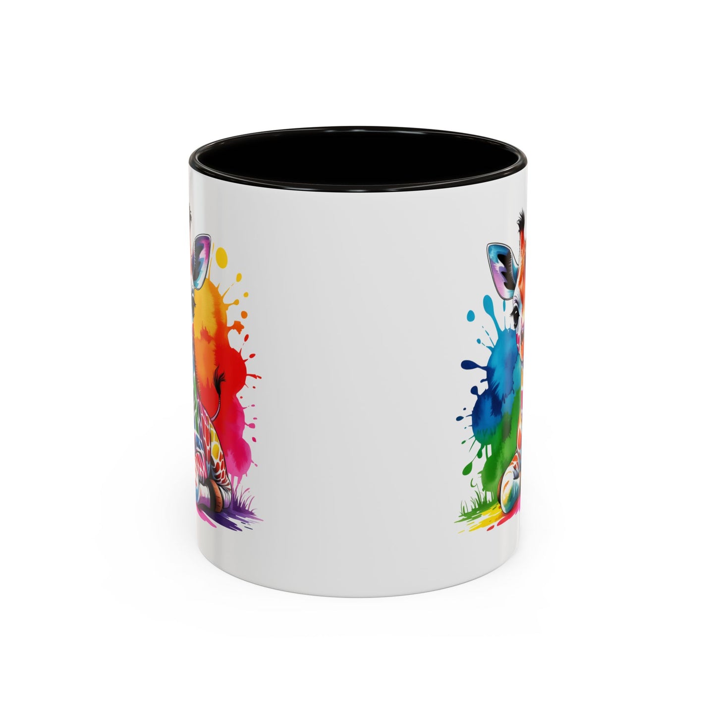 Mug Girafe Colorée Style Aquarelle – Tasse Animaux Kawaii Moderne – Idée Cadeau Originale 325ml