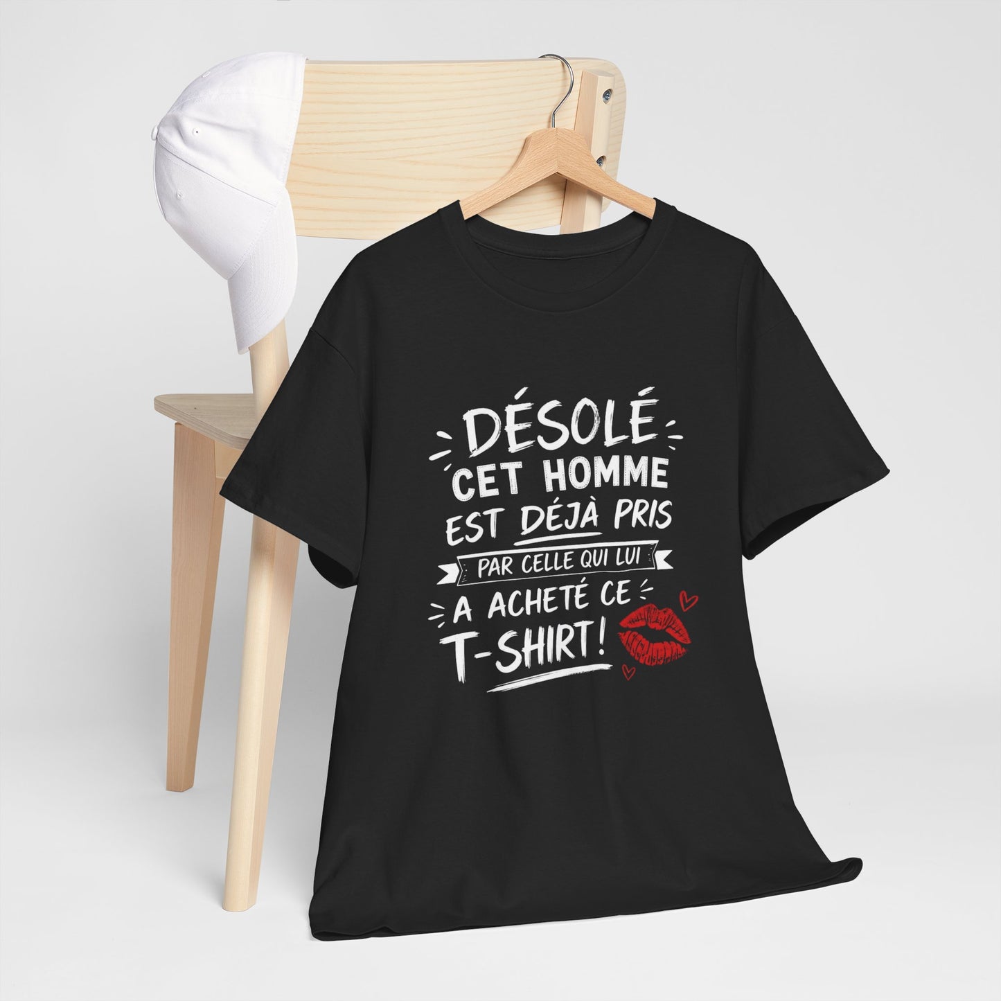 T-Shirt Homme Humour Couple – Désolé Cet Homme Est Déjà Pris – Cadeau Amoureux Mari Petit Ami Saint Valentin