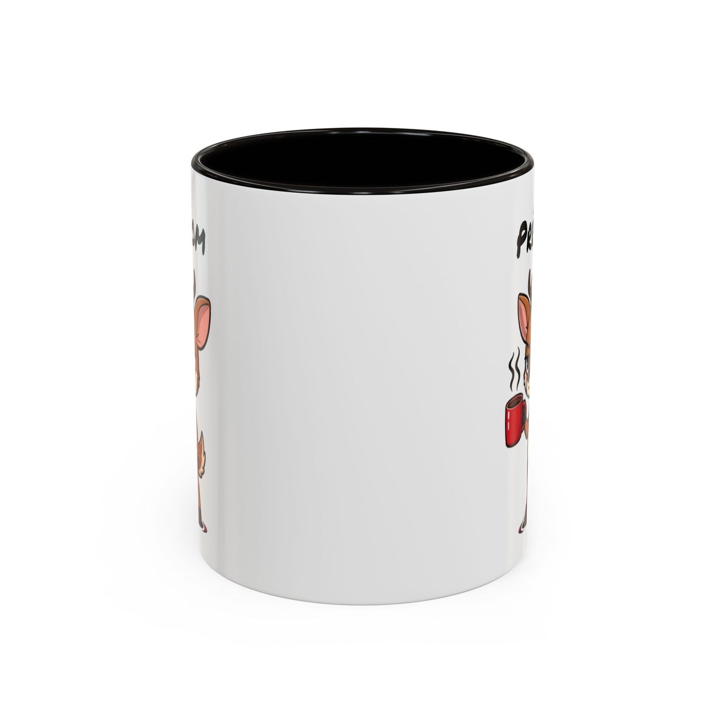 Mug Cerf Fatigué Personnalisable 325ml – Tasse Café Humoristique Prénom Cadeau Original Noir Bleu Rouge
