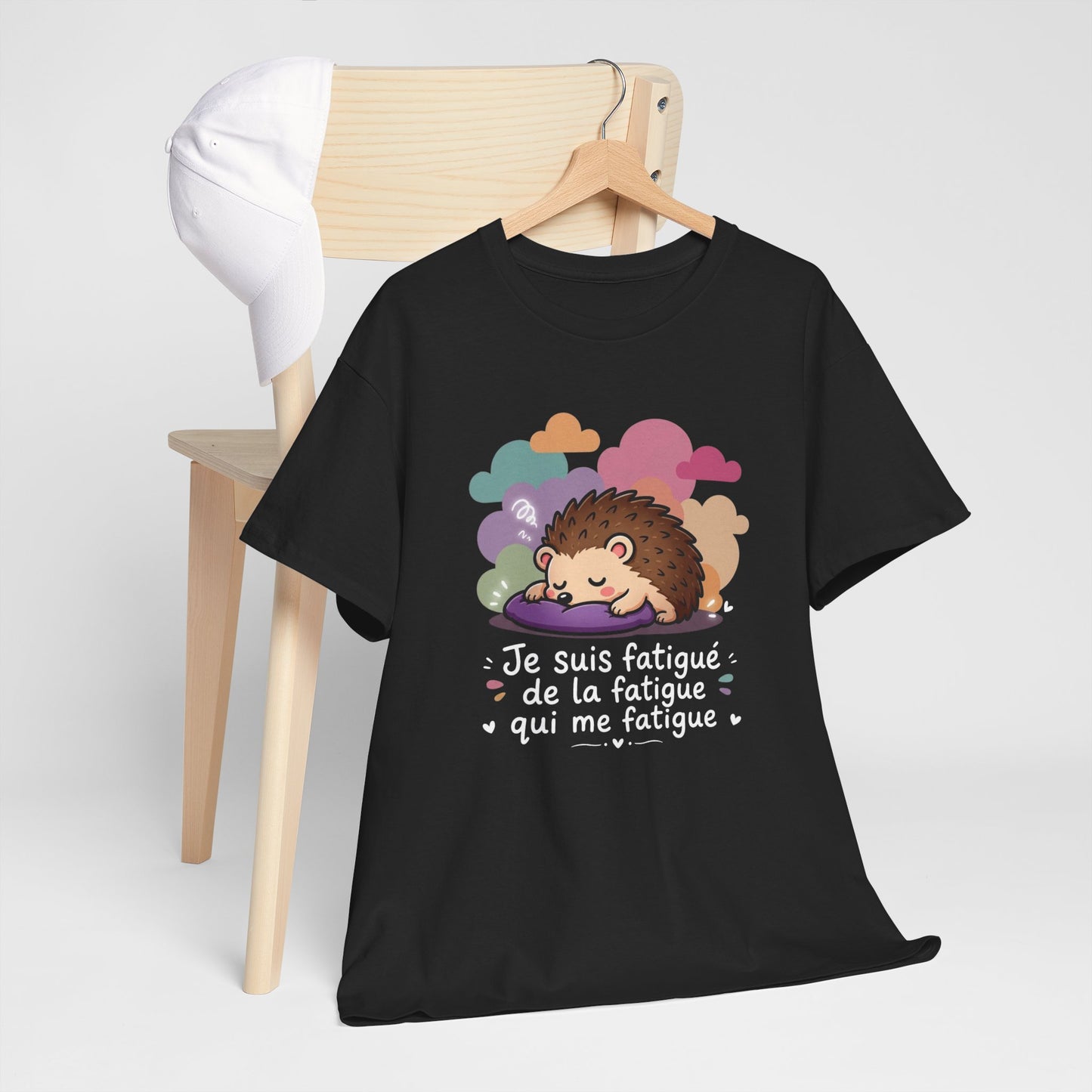 Tee-Shirt Je Suis Fatigué de la Fatigue Qui Me Fatigue Homme et Femme – Hérisson Dormeur Humour Fatigue Travail Détente