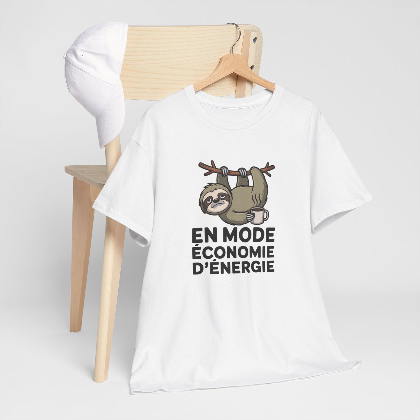 T-Shirt Humour En Mode Économie d’Énergie – Tee Shirt Drôle Paresseux Fatigue Lenteur Café Travail Sarcastique Cadeau Homme Femme