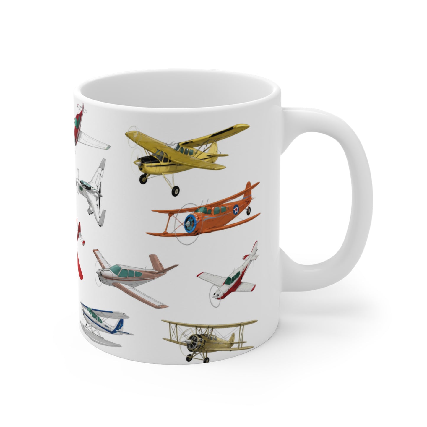 Tasse Avions Vintage – Mug Aviation Rétro Avion de Tourisme Pilote Aéronautique Cadeau Homme Femme Enfant 325ml