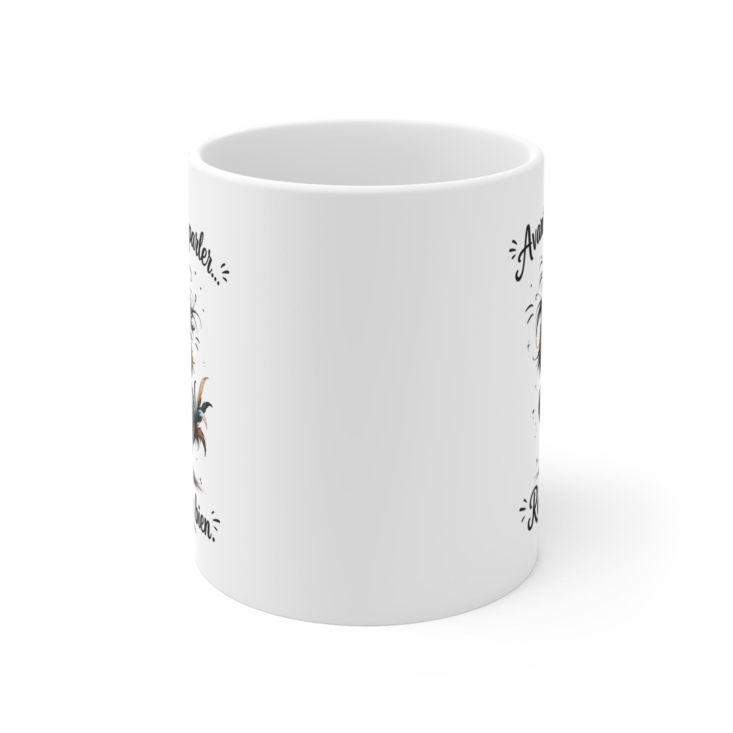 Tasse Avant De Me Parler Réfléchis Bien – Mug Oiseau Fou Humour Drôle – Cadeau Original Fun 325ml