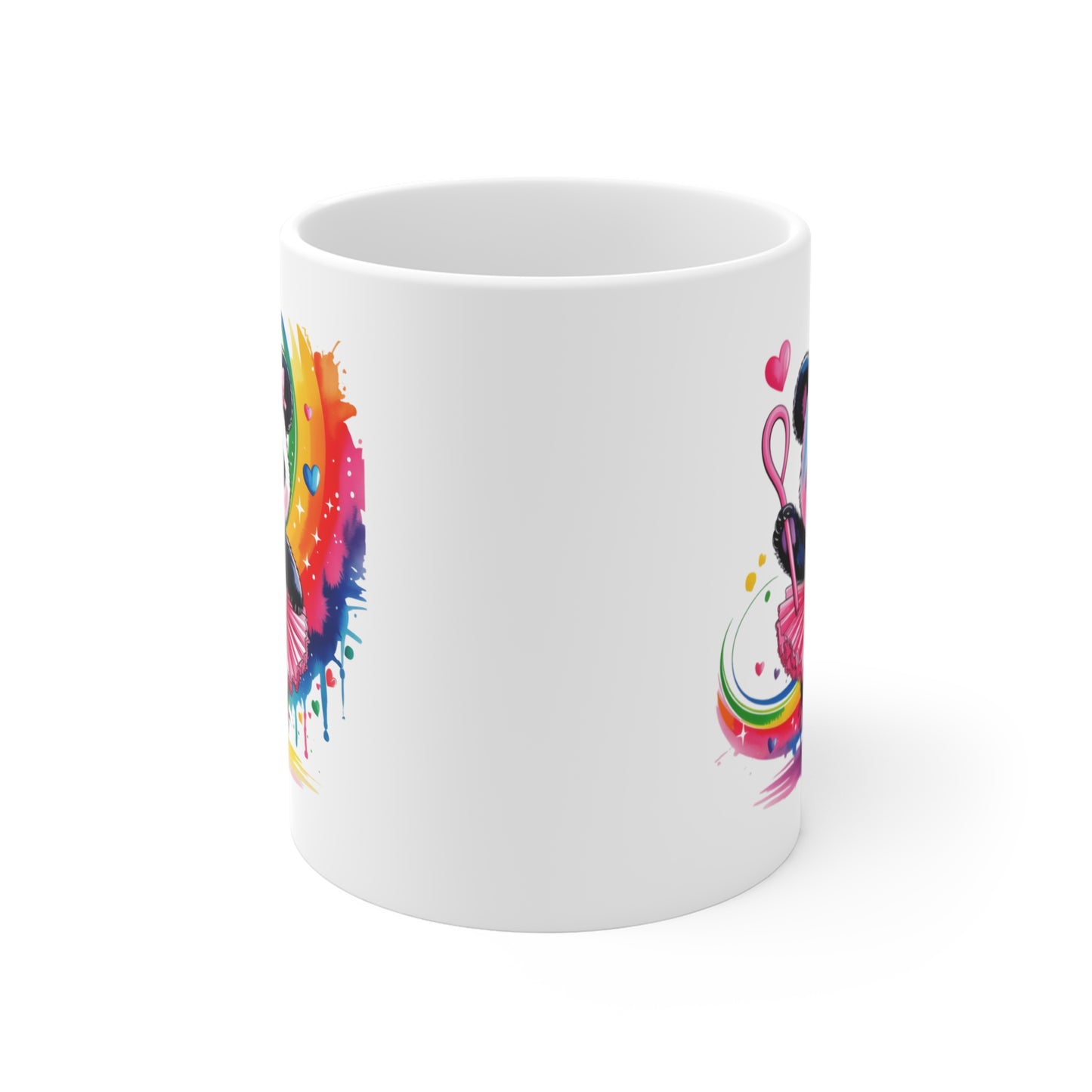 Mug Panda Ballerine Kawaii – Tasse Panda Danseuse Arc-en-Ciel – Design Féérique et Coloré – Cadeau Original pour Amoureux des Pandas et de la Danse – Céramique 325ml