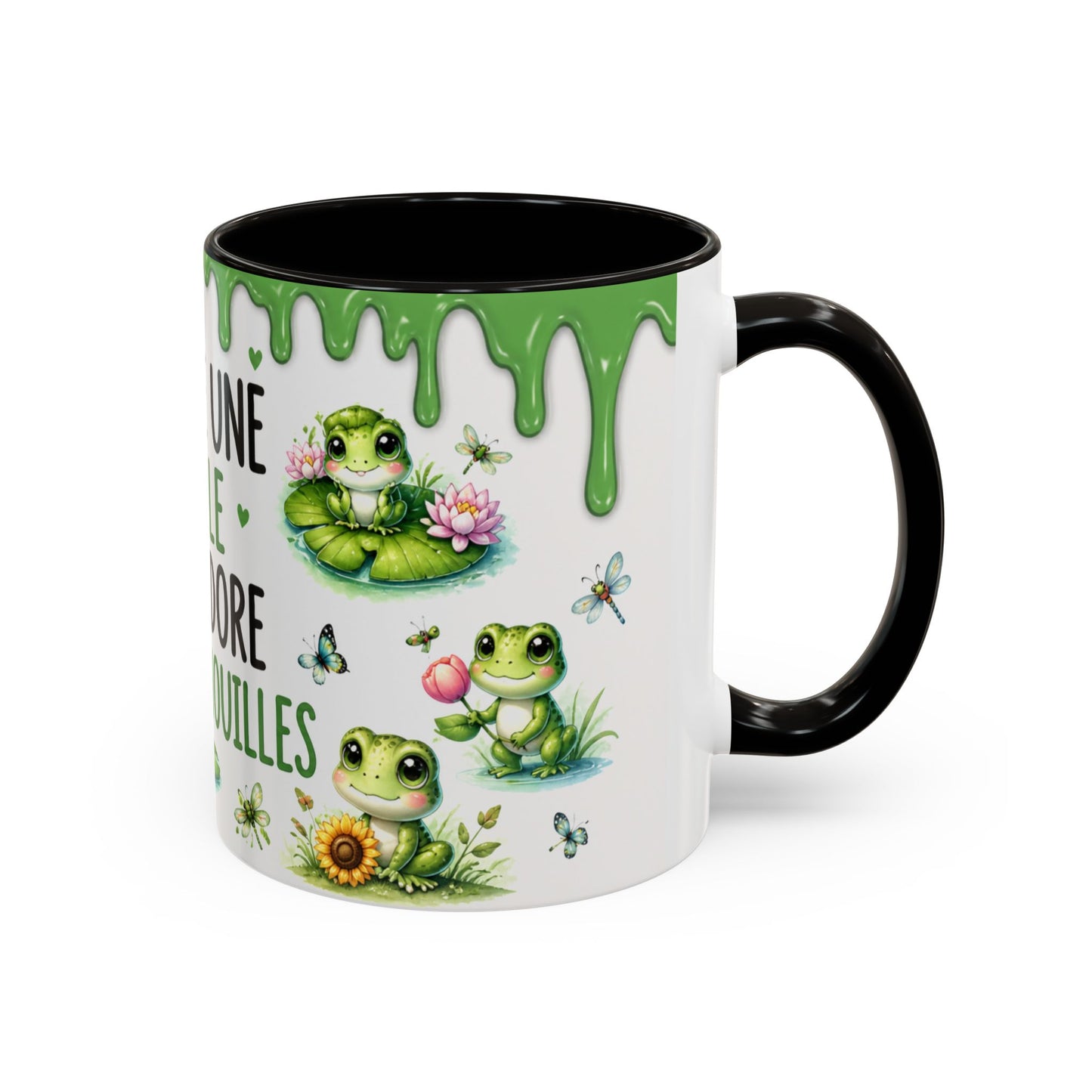 Tasse Humour Grenouille – Mug Juste Une Fille Qui Adore Les Grenouilles – Design Kawaii et Nature – Céramique 325ml