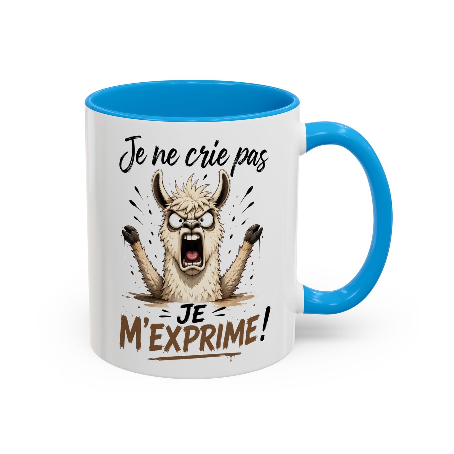 Tasse Lama Humoristique – Je Ne Crie Pas Je M’Exprime – Mug Drôle Lama Énervé 325ml