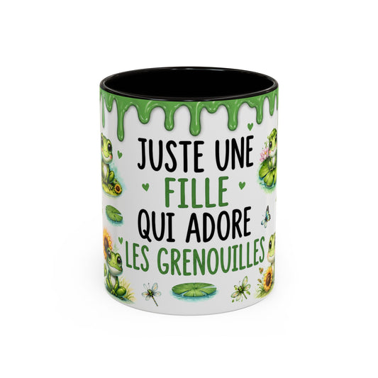 Tasse Humour Grenouille – Mug Juste Une Fille Qui Adore Les Grenouilles – Design Kawaii et Nature – Céramique 325ml