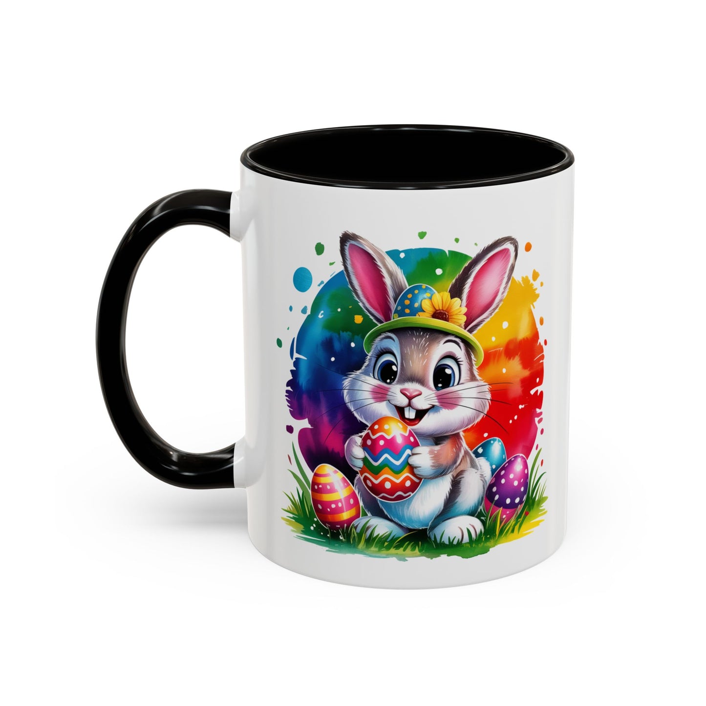 Mug Lapin de Pâques – Tasse Œufs Colorés Kawaii – Cadeau Printemps et Pâques – Céramique 325ml