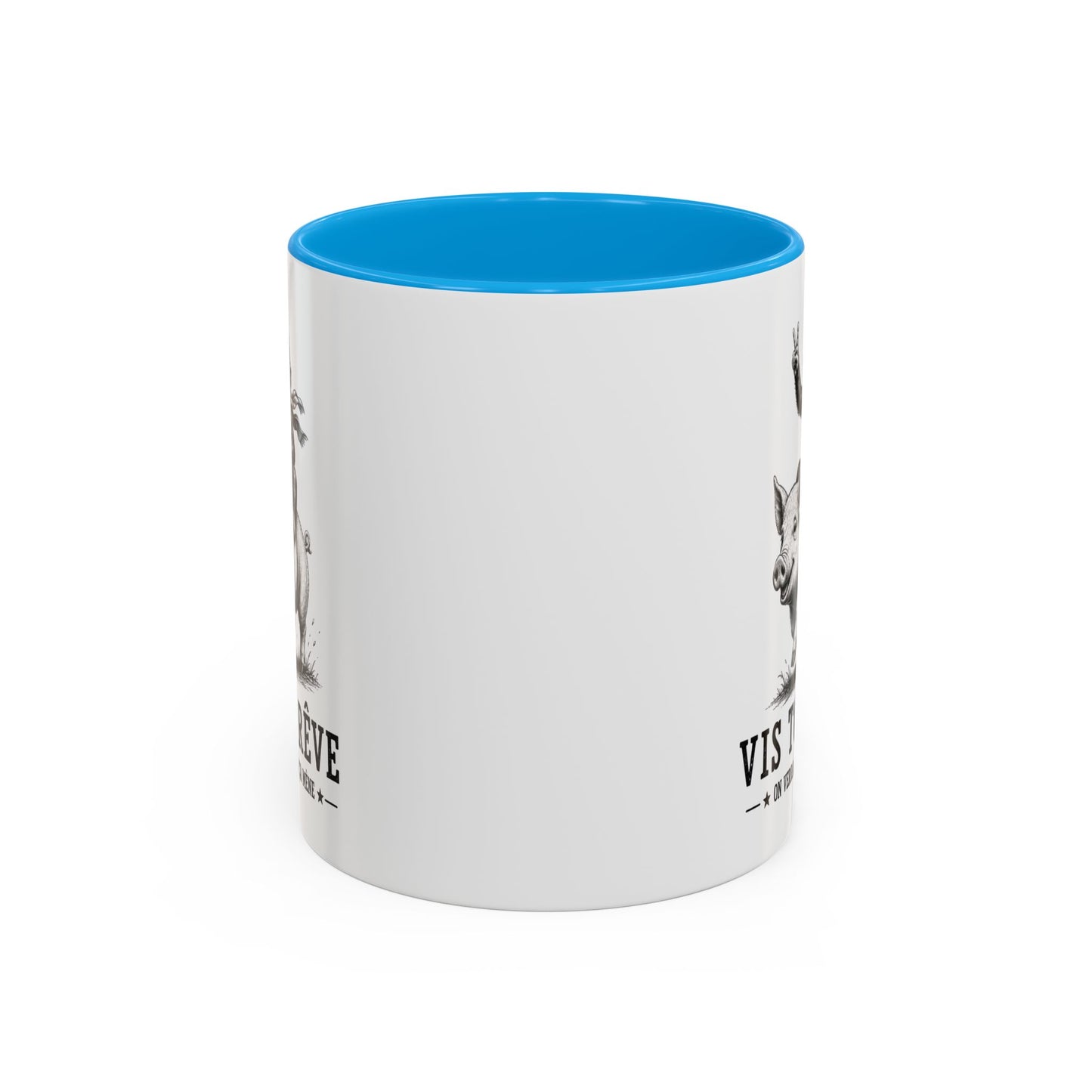 Tasse Vis Ton Rêve On Verra Bien Où Ça Mène – Mug Humour Singe Cochon Vintage – Cadeau Homme Femme 325 ml