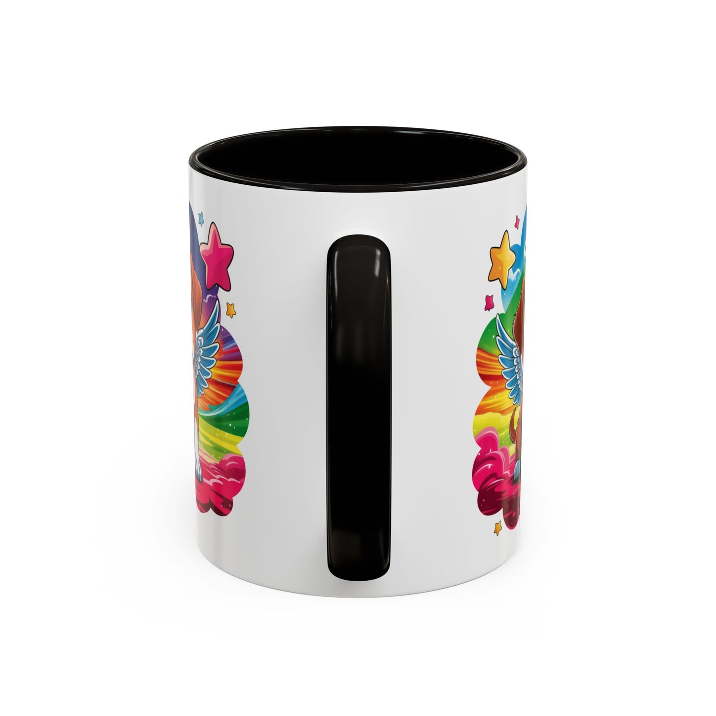 Mug Chiot Ange avec Ailes et Halo – Tasse Kawaii Colorée Cadeau Original Amoureux des Chiens – Céramique 325ml