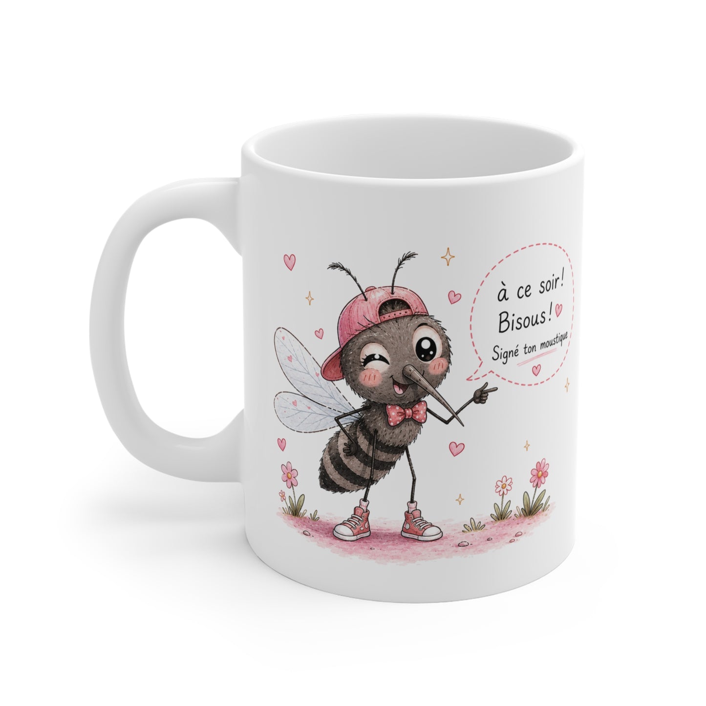 Tasse À Ce Soir ! Bisous ! Signé Ton Moustique – Mug Humour Moustique Kawaii Drôle – Cadeau Homme Femme 325 ml