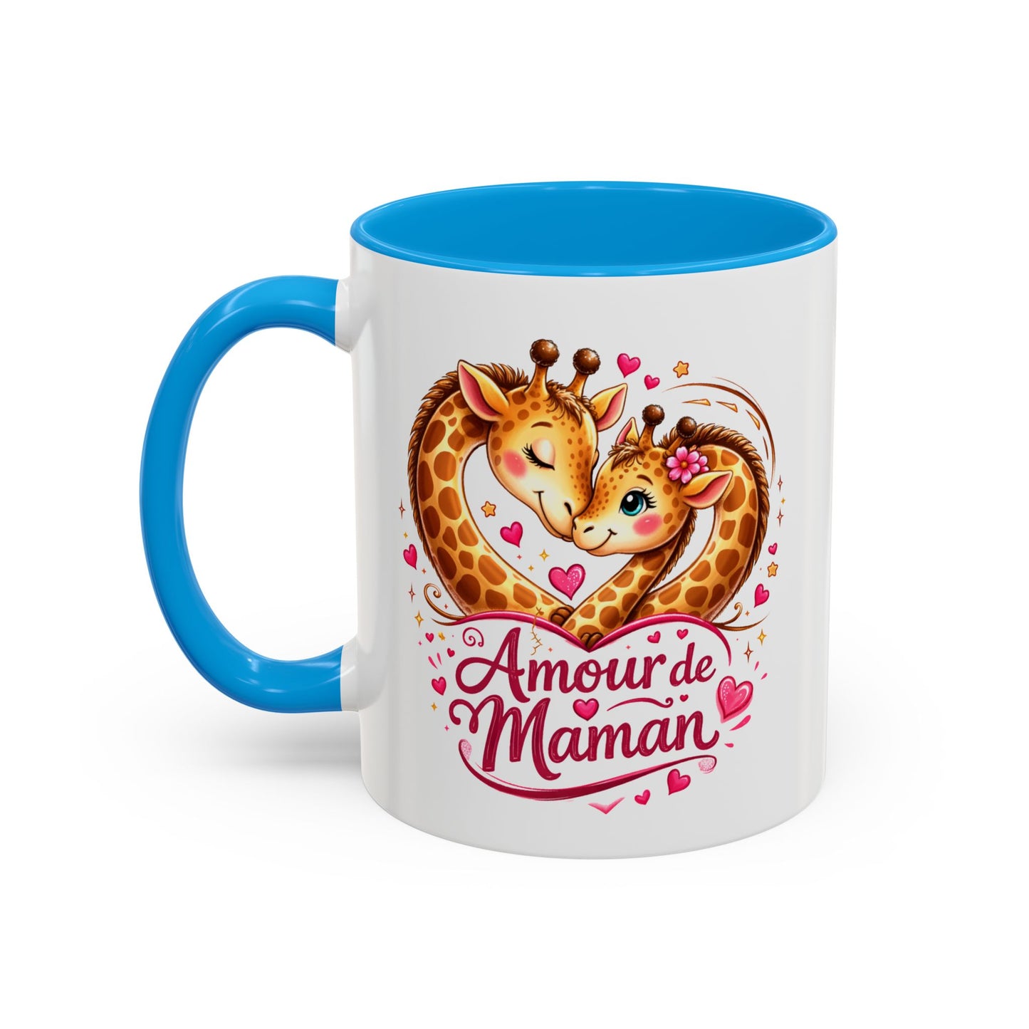 Tasse Amour de Maman Girafes – Mug Mignon Mère Enfant – Cadeau Fête des Mères Anniversaire – Céramique 325ml