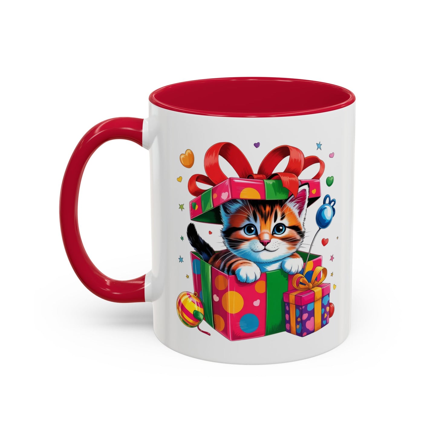 Mug Chaton dans Boîte Cadeau – Tasse Chat Mignon avec Ruban et Cadeaux – Idée Cadeau 325ml