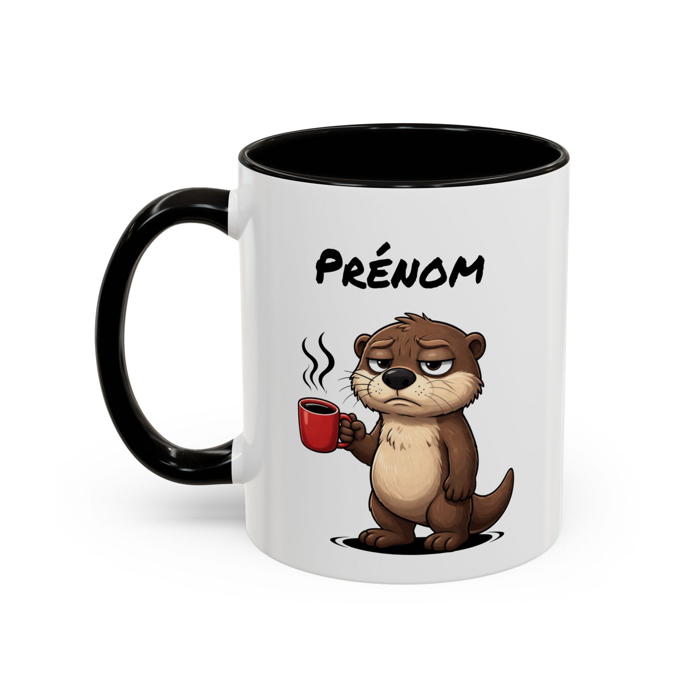 Mug Loutre Fatiguée Personnalisable 325ml – Tasse Café Humoristique Animal Mignon Drôle Réveil Difficile