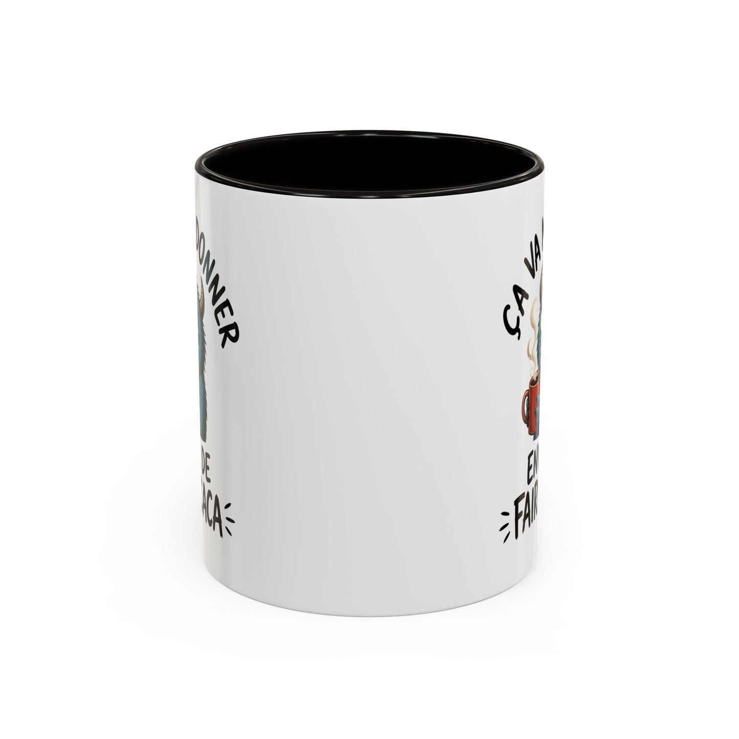Mug Humoristique Monstre Bleu – Tasse Café Drôle – Cadeau Original Homme et Femme, Collègue Ami Noir Bleu Rouge