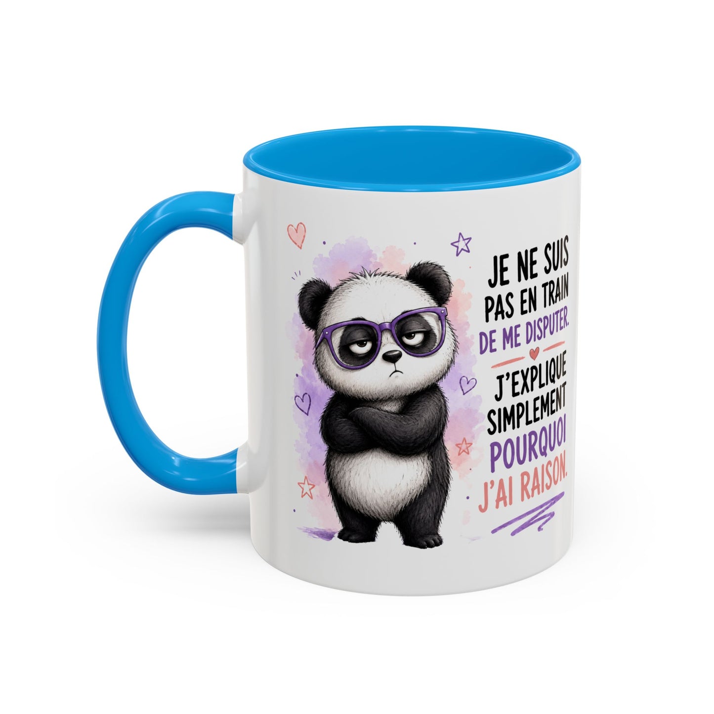 Tasse Panda Drôle Homme Femme – Mug Je Ne Suis Pas en Train de Me Disputer J'Explique Pourquoi J'Ai Raison – Cadeau Humour 325 ml