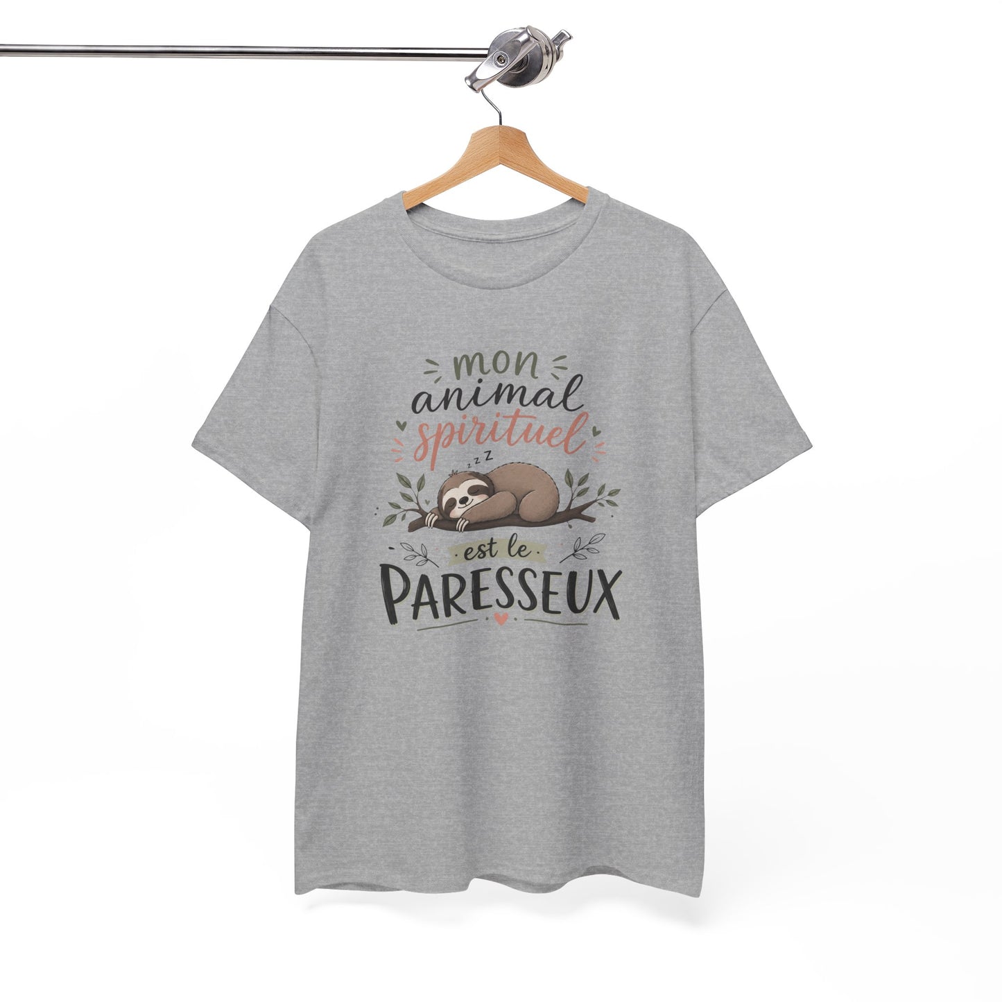 Tee-Shirt Mon Animal Spirituel est le Paresseux – Cadeau Humour Animal Mignon Homme Femme