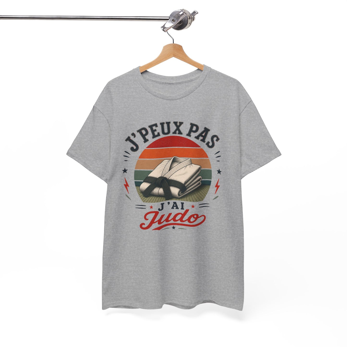 T-Shirt J’Peux Pas J’Ai Judo – Tee Shirt Judoka Vintage – Cadeau Arts Martiaux Dojo Ceinture Blanche Homme Femme