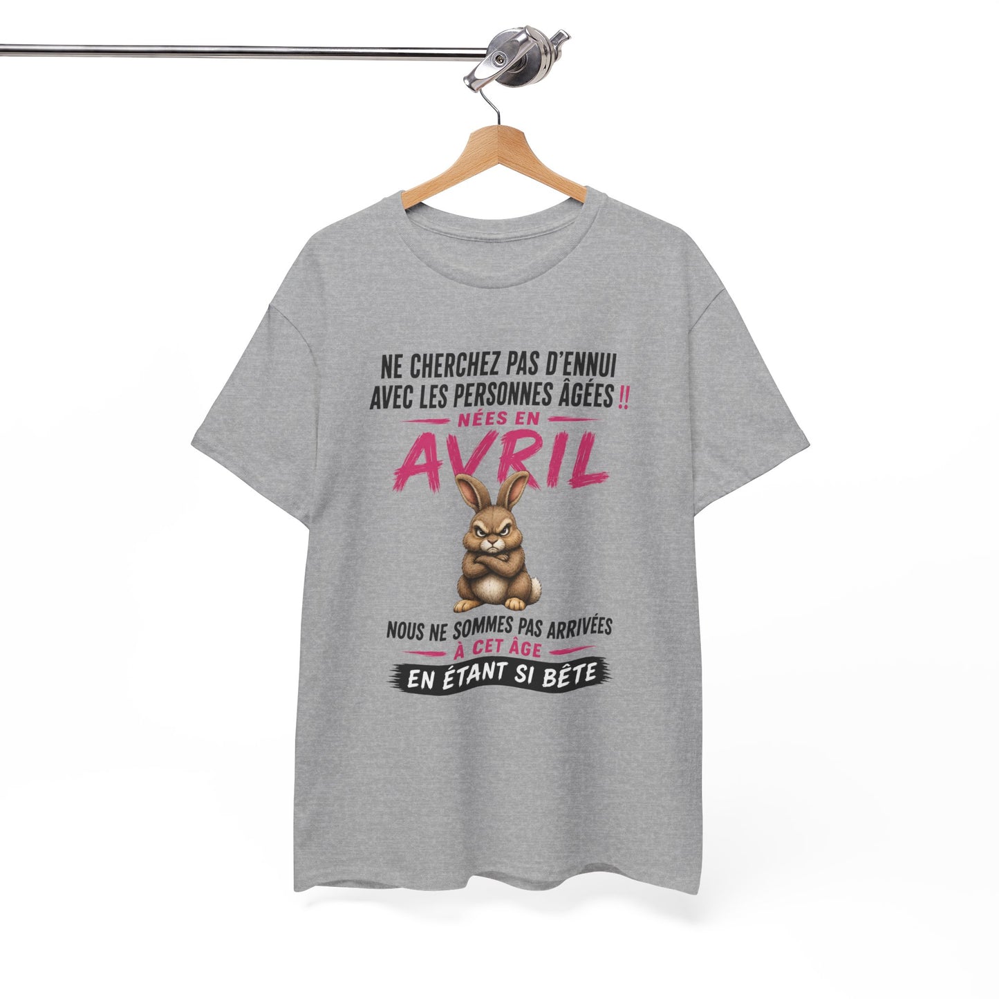 Tee-Shirt Retraitée Avril Humour – Cadeau Anniversaire Senior Femme – Lapin Drôle Retraite