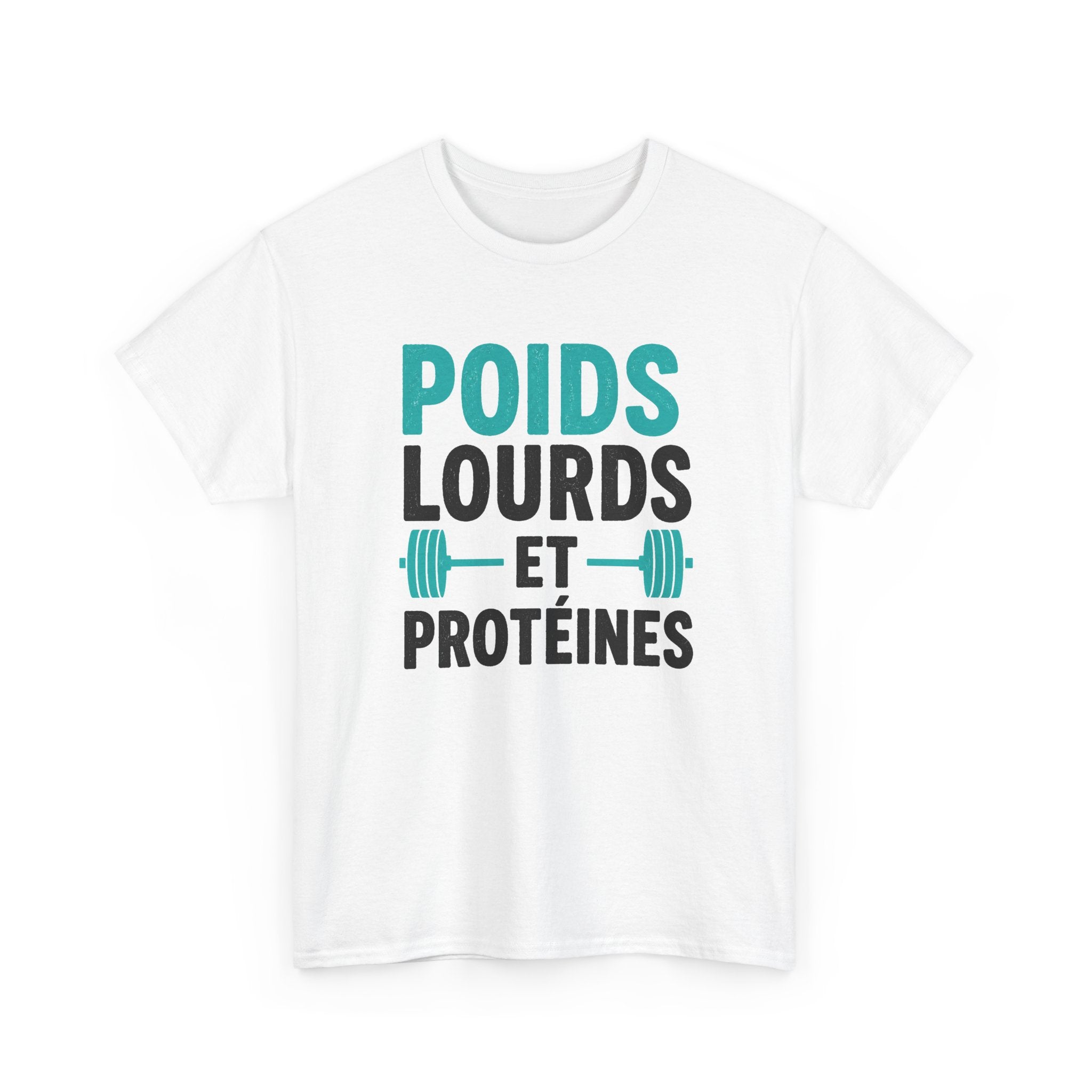 T-Shirt Musculation Homme et Femme – Fitness Protéines Poids Lourds – Salle de Sport Entraînement – Cadeau Sportif