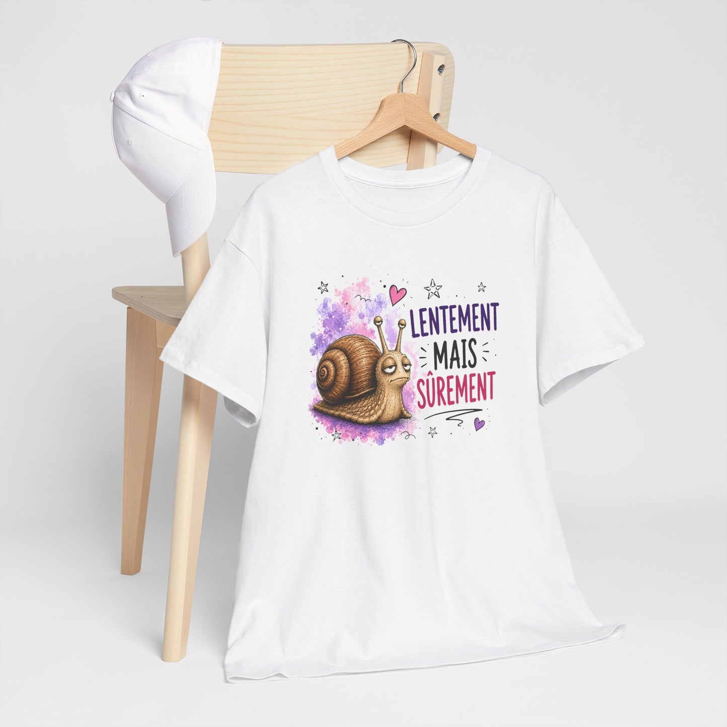 Tee-Shirt Humour Homme et Femme – Escargot Drôle Motivation Patience – Idée Cadeau Original Anniversaire