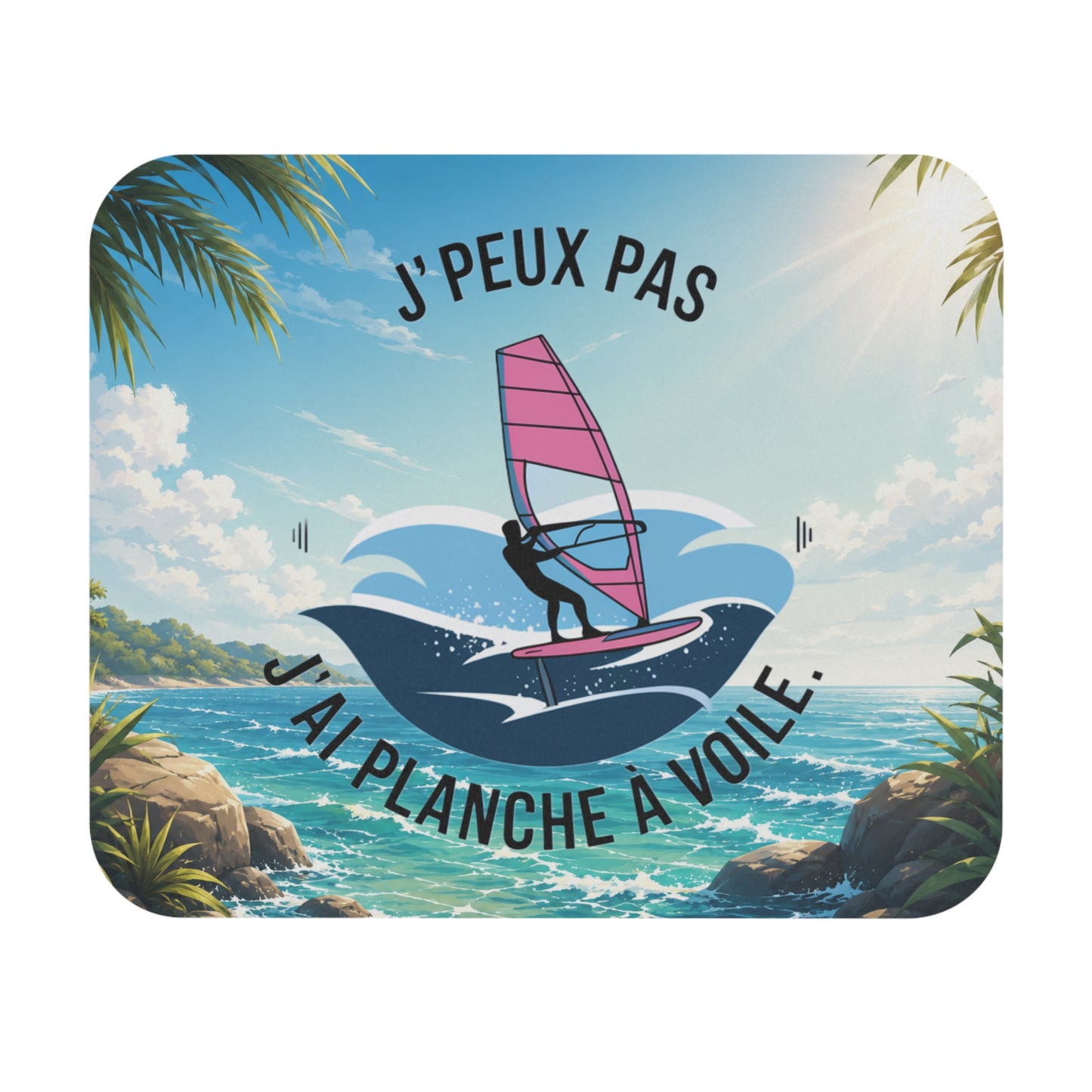Tapis de Souris 22x18cm J’Peux Pas J’Ai Planche à Voile – Cadeau Humour Windsurf Homme Femme – Design Sport Nautique – Accessoire Bureau Gaming