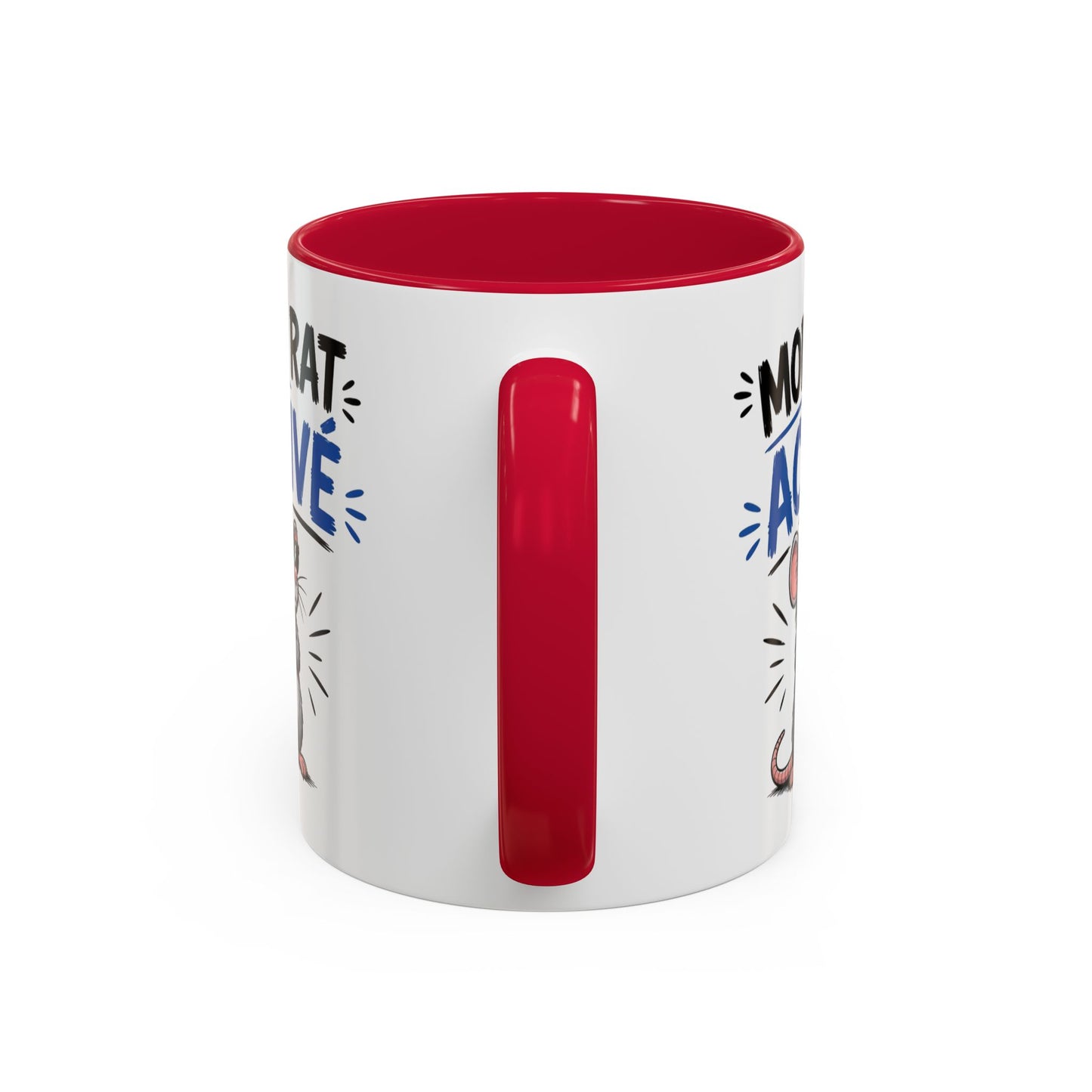 Mug Humour Mode Rat Activé – Tasse Souris Cool avec Lunettes – Cadeau Original Drôle et Décalé Céramique 325ml Noir Bleu Rouge