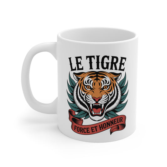 Tasse Tigre 325ml – Mug Force et Honneur – Design Animal Puissant Motivant – Céramique Cadeau Original