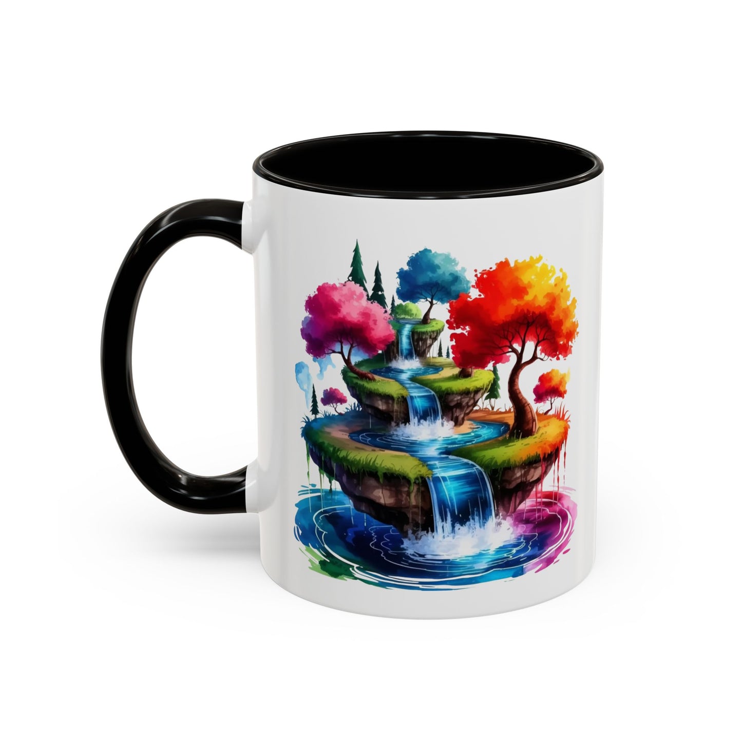 Mug Paysage Féerique Cascade Multicolore – Tasse Nature Imaginaire et Relaxante – Cadeau Original 325ml