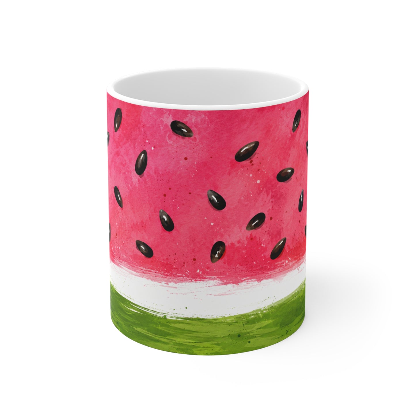 Tasse Pastèque Aquarelle – Mug Fruit Rouge et Vert – Cadeau Été Homme Femme 325ml