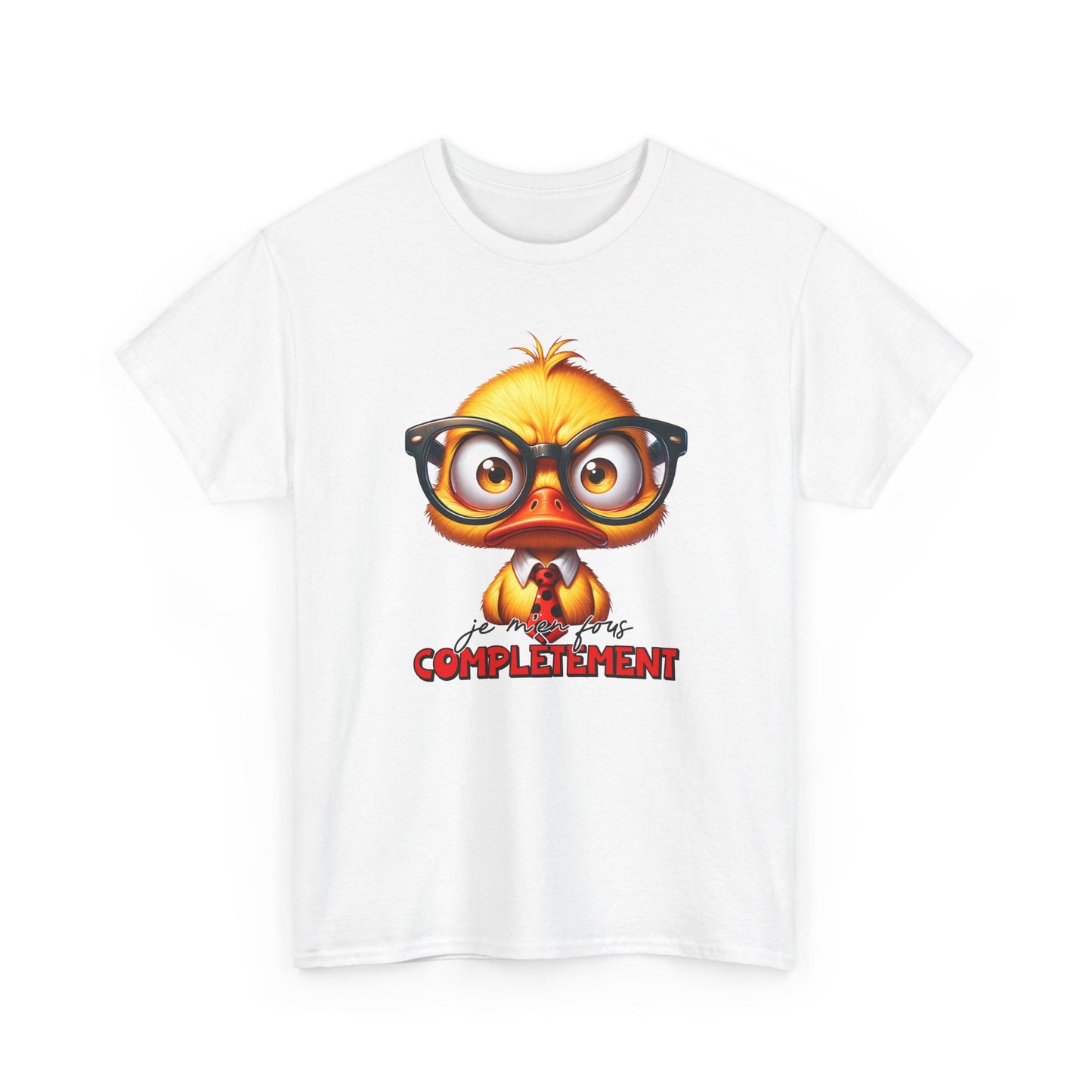 Tee Shirt Je M’En Fous Complètement – T-Shirt Humour Canard Rigolo – Cadeau Homme Femme Humour Décalé