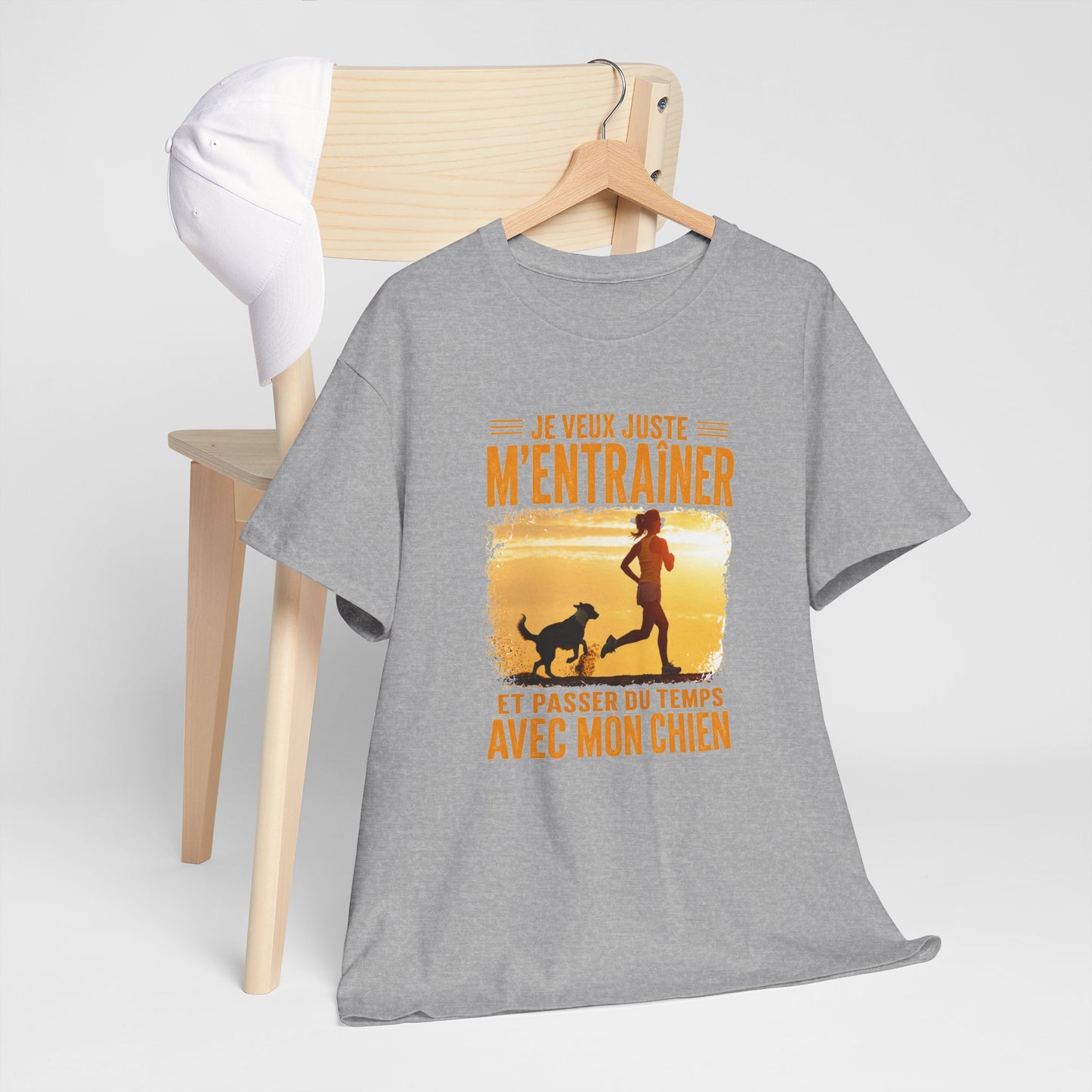 T-Shirt Femme Running avec Chien – Course à Pied Jogging Sport Canin – Cadeau Coureuse Amoureuse des Chiens