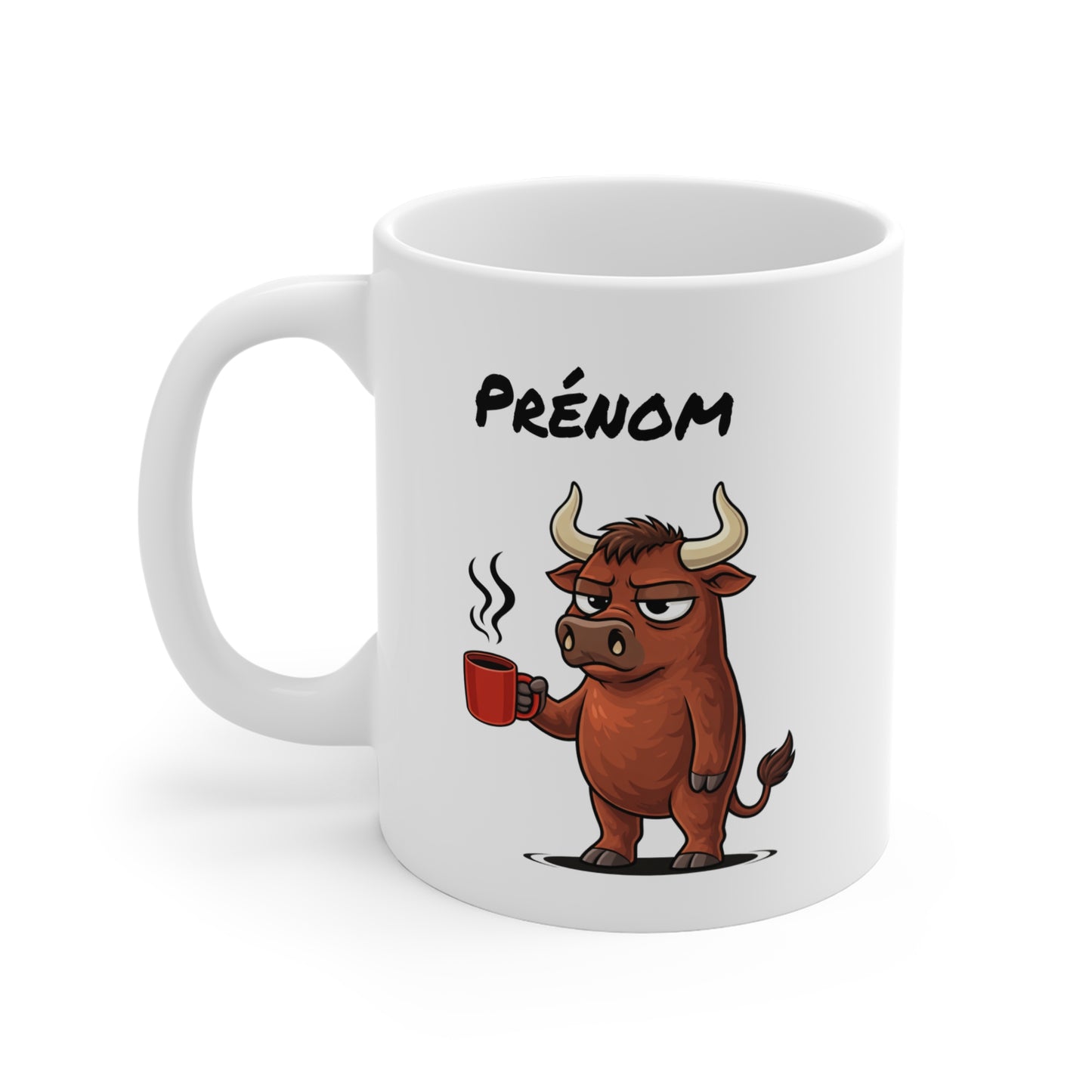 Mug Taureau Personnalisable 325ml – Tasse Café Humour Animal Signe Astrologique Taureau Drôle Cadeau
