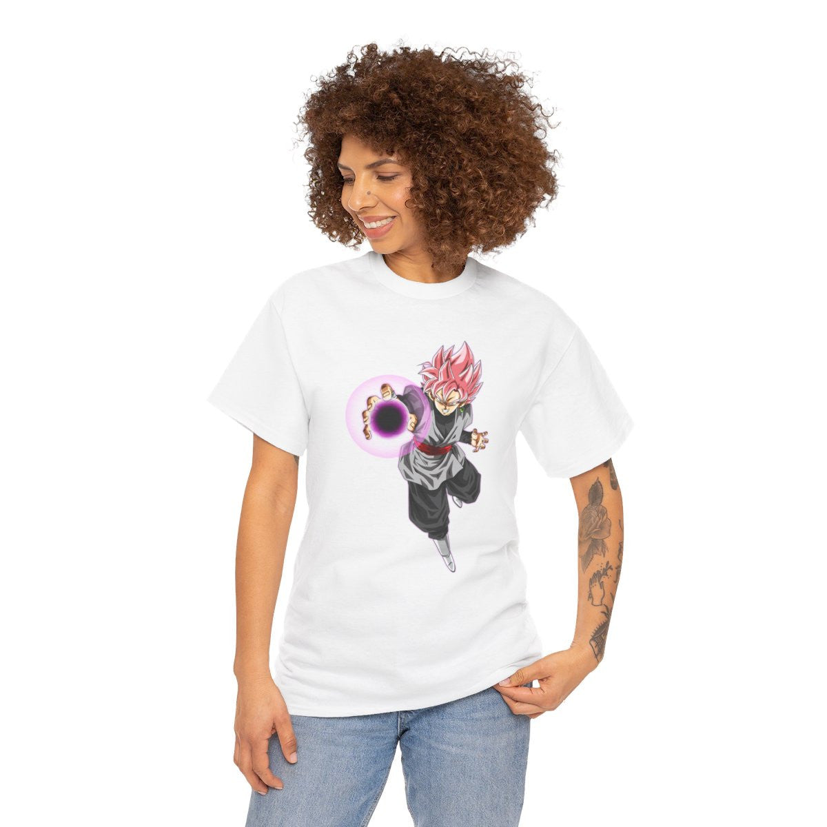 Tee shirt Black Goku rosé Unisex Homme/Femme