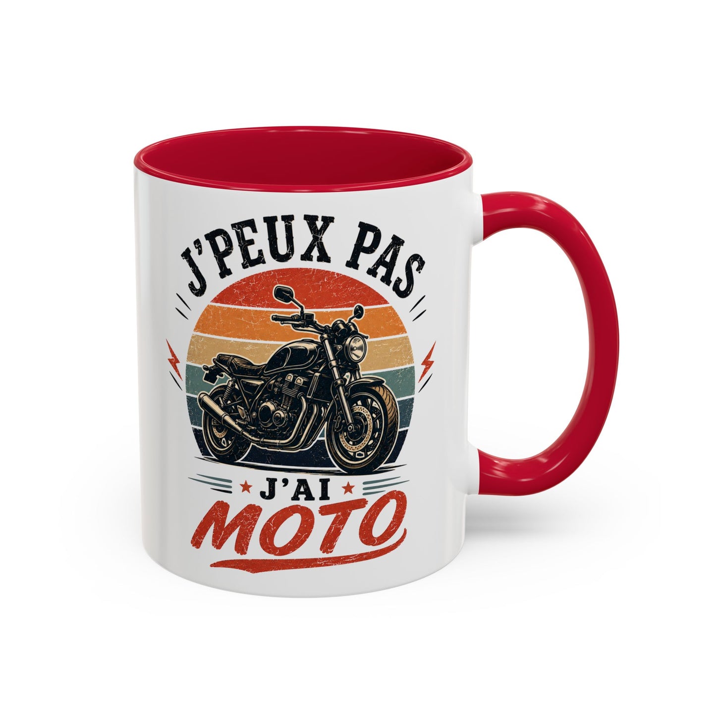 Tasse J’Peux Pas J’Ai Moto – Mug Motard Vintage Humoristique – Cadeau Passion Moto Homme Femme 325ml
