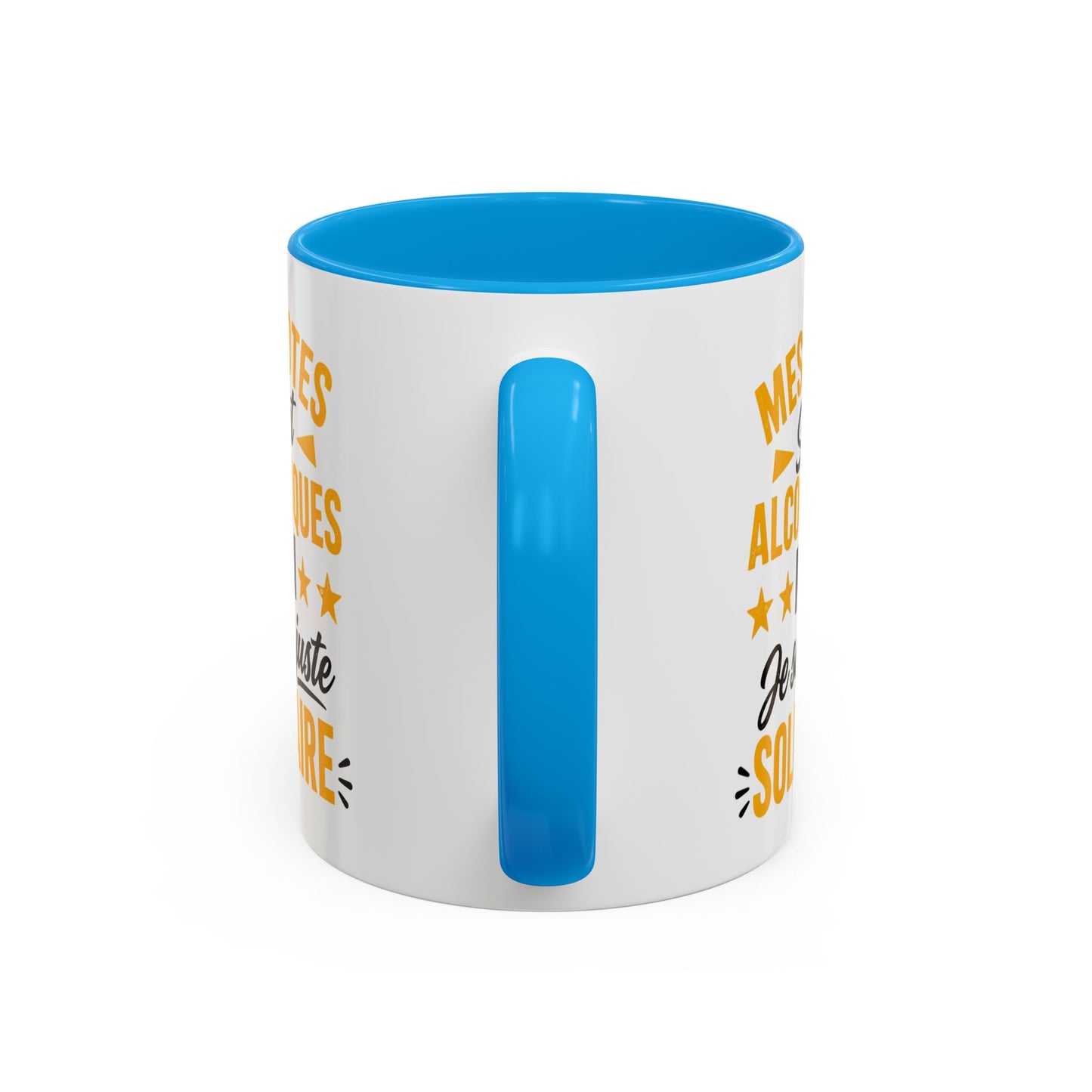 Mug Humour Apéro – Mes Potes Sont Alcooliques Moi Je Suis Juste Solidaire – Tasse Drôle Cadeau Original Fun Céramique 325ml