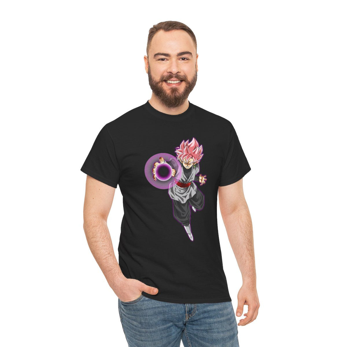 Tee shirt Black Goku rosé Unisex Homme/Femme