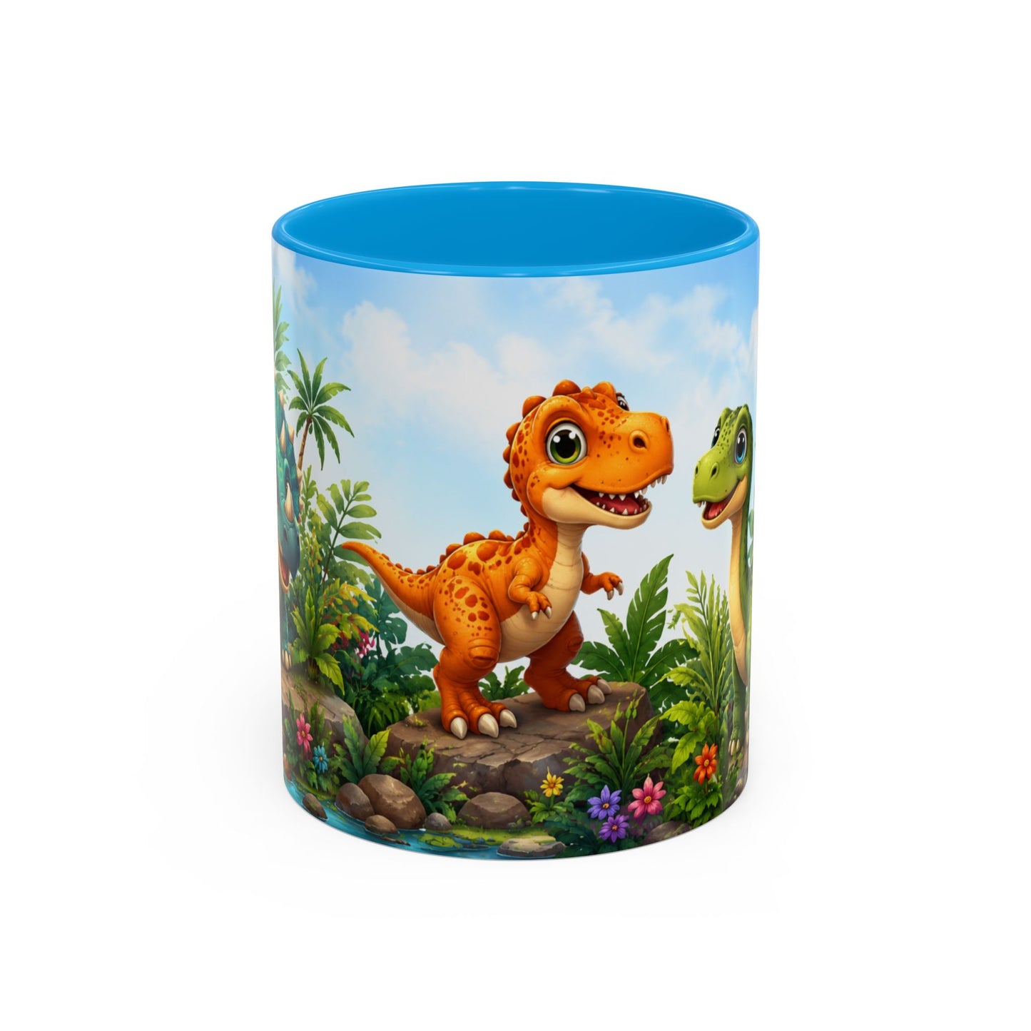 Tasse Dinosaures Mignons – Mug Dinosaure Kawaii Jungle Tropicale – Cadeau Enfant Garçon Fille 325ml