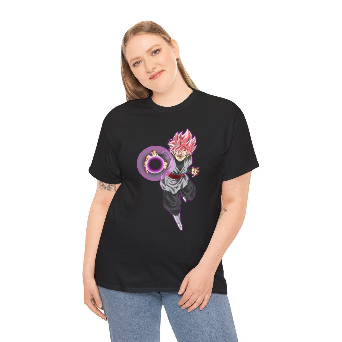 Tee shirt Black Goku rosé Unisex Homme/Femme