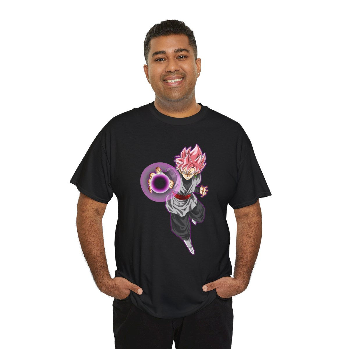 Tee shirt Black Goku rosé Unisex Homme/Femme
