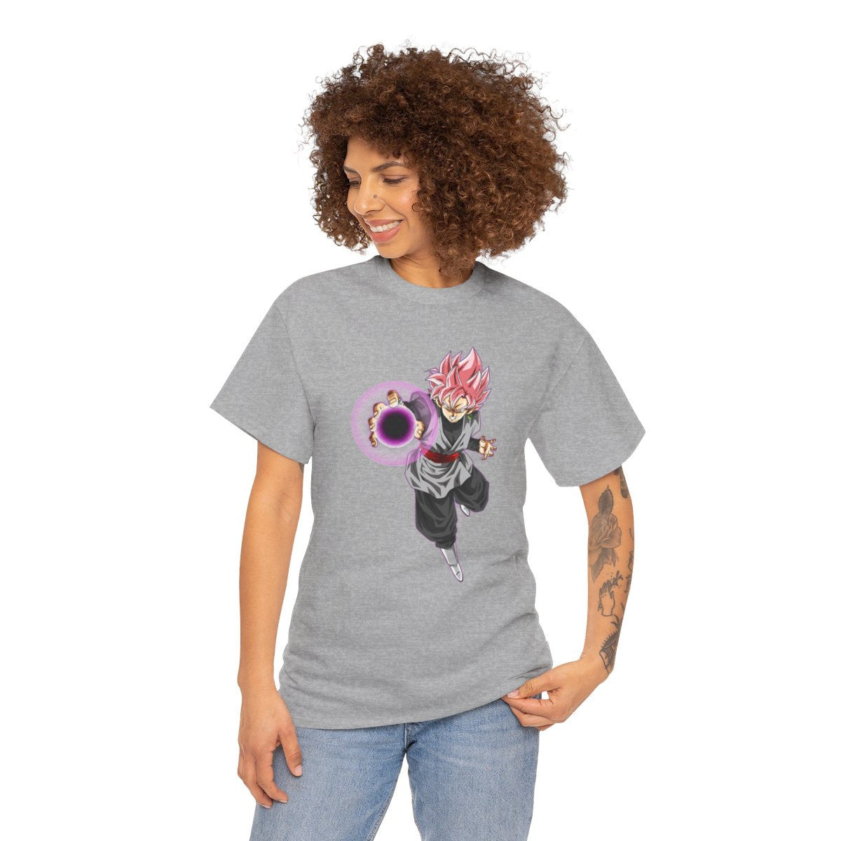 Tee shirt Black Goku rosé Unisex Homme/Femme