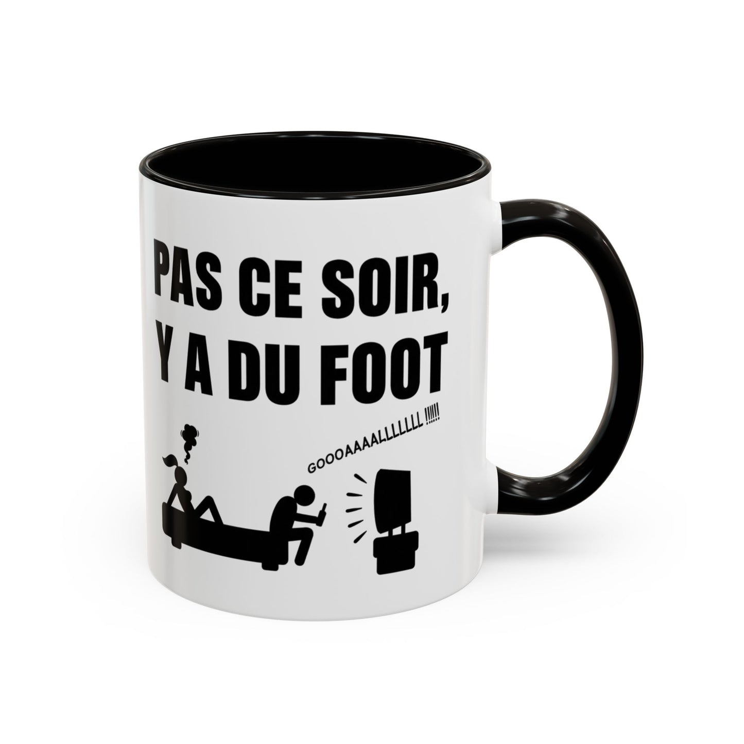Mug Humour Football – Pas Ce Soir Y A Du Foot – Tasse Drôle Cadeau Original Fan De Foot Céramique 325ml
